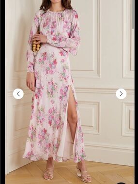 LoveShackFancy Pink Floral Maxi Dress
